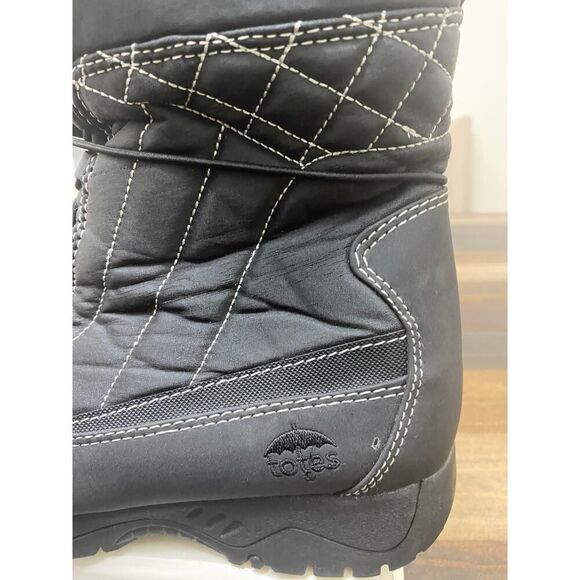 Totes Eve Women’s Cold Weather Snow Boots Thermolite Black Zip Up New Size 10 - Picture 2 of 7